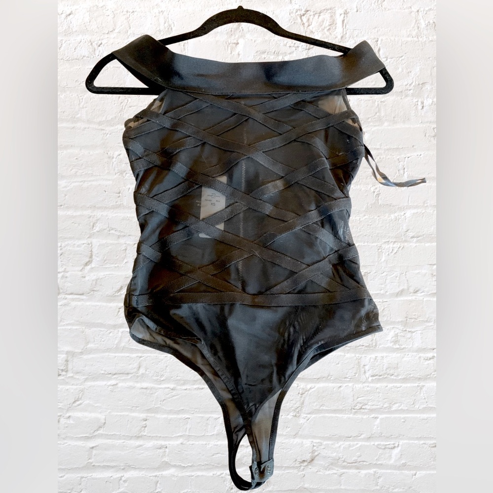BEBE off the shoulder bandage bodysuit